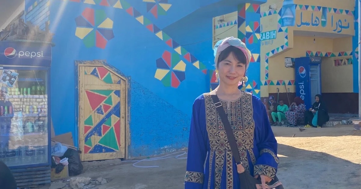 エジプトの風景と筆者